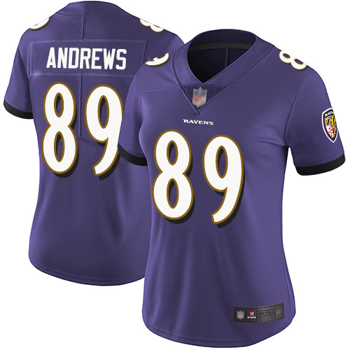 Baltimore Ravens #89 Mark Andrews Purple Team Color Women's Stitched Vapor Untouchable Limited Jersey Womens