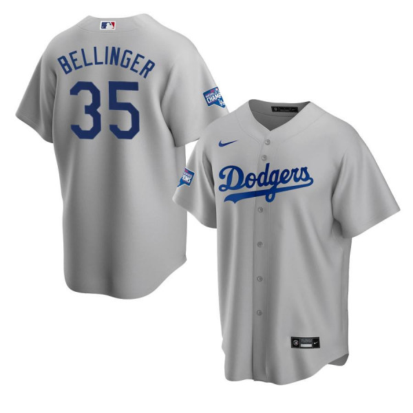 Men's Youth Women's Los Angeles Dodgers 35 Replica 2020 World Series Champions Gray Alternate Cody Bellinger Jersey