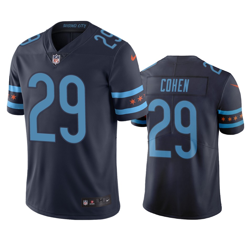 Chicago Bears #29 Tarik Cohen Navy Vapor Limited City Edition Jersey