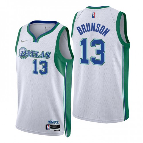 Dallas Dallas Mavericks #13 Jalen Brunson Mens White 2021/22 Swingman Jersey - City Edition Mens