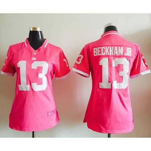 New York Giants #13 Odell Beckham Jr Pink Women's Stitched Elite Bubble Gum Jersey Womens