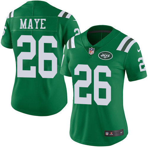 New York Jets #26 Marcus Maye Green Women's Stitched Limited Rush Jersey Womens