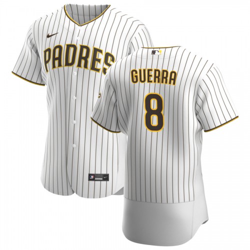 San Diego San Diego Padres #8 Javy Guerra Men's White Brown Home 2020 Authentic Player Jersey Men's