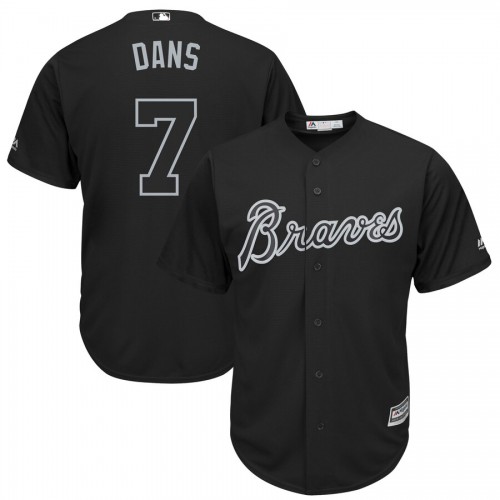Atlanta Atlanta Braves #7 Dansby Swanson Dans Majestic 2019 Players' Weekend Cool Base Player Jersey Black Men's