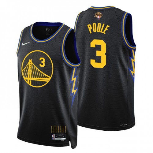 Golden State Golden State Warriors #3 Jordan Poole Youth Black Swingman 2022 Finals City Edition Jersey Youth