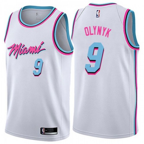 Miami Heat #9 Kelly Olynyk White Youth Swingman City Edition Jersey Youth