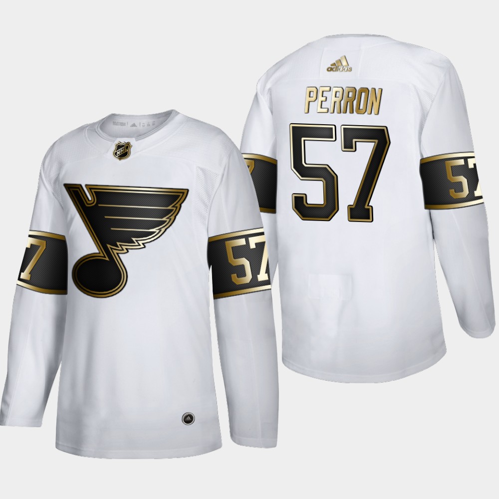 St. Louis Blues #57 David Perron Men's Adidas White Golden Edition Limited Stitched Jersey