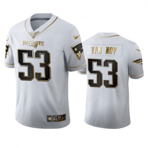 New England New England Patriots #53 Kyle Van Noy Men's White Golden Edition Vapor Limited 100 Jersey Men's