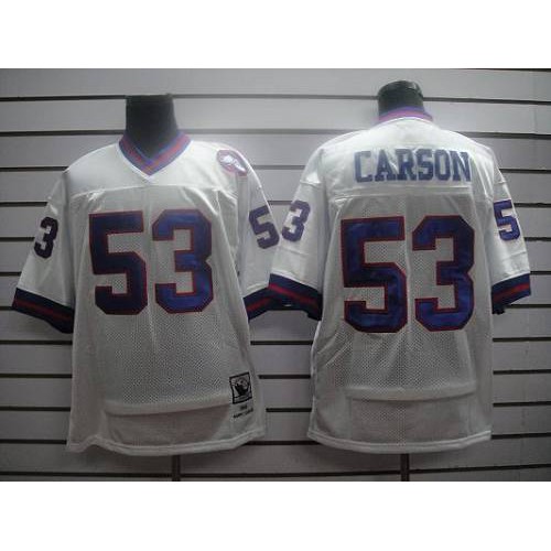 Mitchell and Ness New York Giants #53 Harry Carson White Stitched Jersey Men's