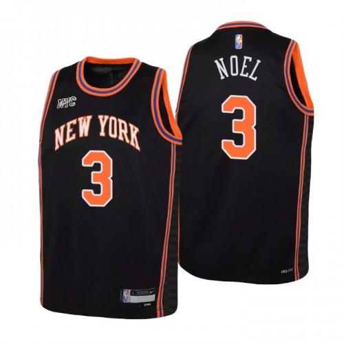 New York New York Knicks #3 Nerlens Noel Youth Black 2021/22 Swingman Jersey - City Edition Youth