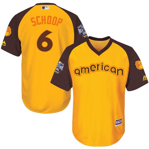 Baltimore Orioles #6 Jonathan Schoop Gold 2016 All-Star American League Stitched Youth Jersey Youth