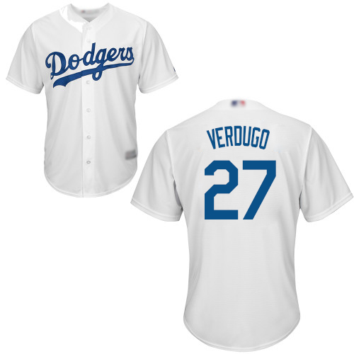 Los Angeles Dodgers #27 Alex Verdugo White New Cool Base Stitched Jersey Men's