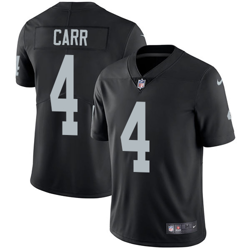 Raiders #4 Derek Carr Black Team Color Youth Stitched Vapor Untouchable Limited Jersey