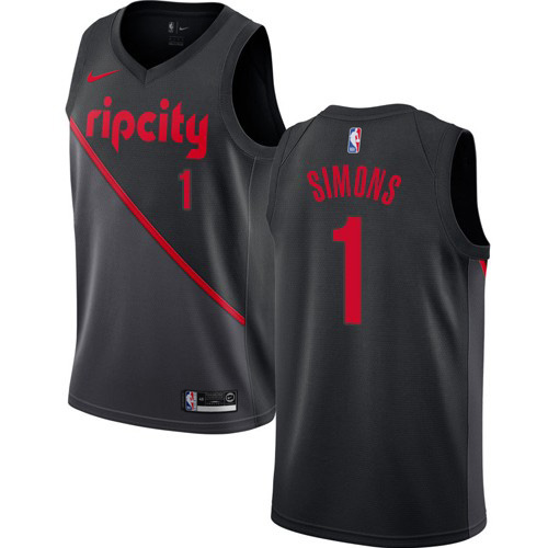 Portland Trail Blazers #1 Anfernee Simons Black Youth Swingman City Edition 2018/19 Jersey Youth
