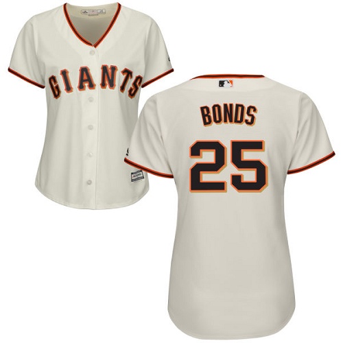 San Francisco Giants #25 Barry Bonds Cream Home Women's Stitched Jersey Womens