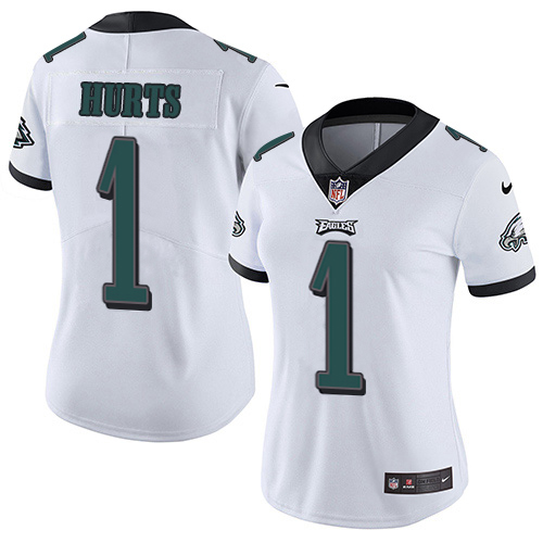 Eagles #1 Jalen Hurts White Women's Stitched Vapor Untouchable Limited Jersey