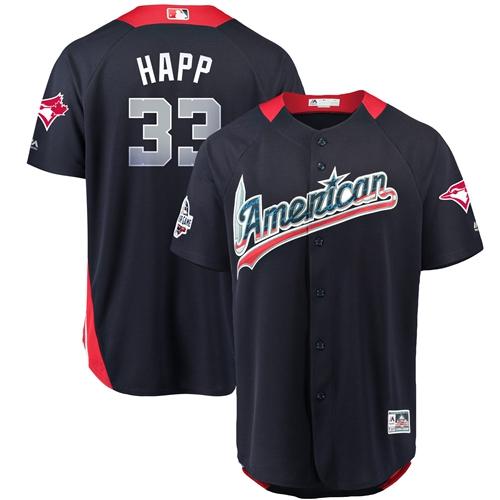 Toronto Blue Jays #33 J.A. Happ Navy Blue 2018 All-Star American League Stitched Jersey Men's