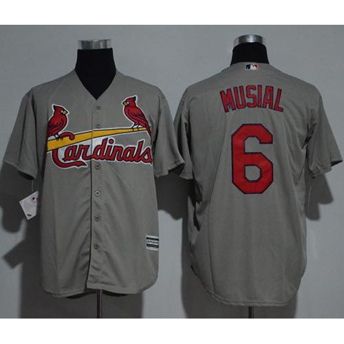 St.Louis Cardinals #6 Stan Musial Grey New Cool Base Stitched Jersey Men's