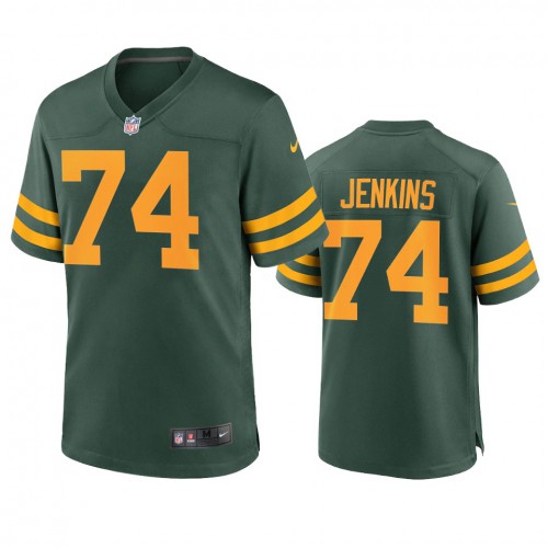 Green Bay Green Bay Packers #74 Elgton Jenkins Men's Alternate Game Player Jersey - Green Men's
