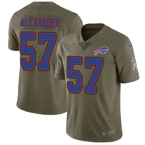 Buffalo Bills #57 Lorenzo Alexander Olive Men's Stitched Limited 2017 Salute To Service Jersey Men's