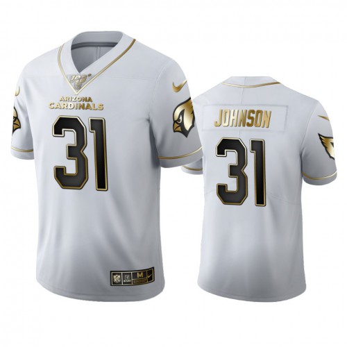 Arizona Arizona Cardinals #31 David Johnson Men's White Golden Edition Vapor Limited 100 Jersey Men's