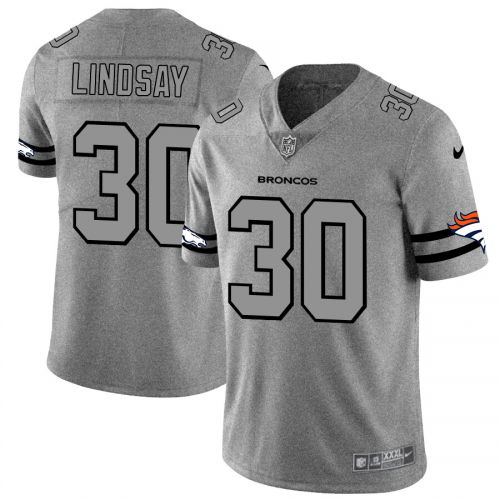 Denver Denver Broncos #30 Phillip Lindsay Men's Gray Gridiron II Vapor Untouchable Limited Jersey Men's