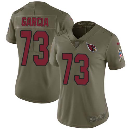 Arizona Cardinals #73 Max Garcia Olive Women's Stitched Limited 2017 Salute To Service Jersey Womens