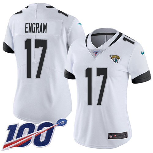 Jaguars #17 Evan Engram White Women's Stitched 100th Season Vapor Untouchable Limited Jersey