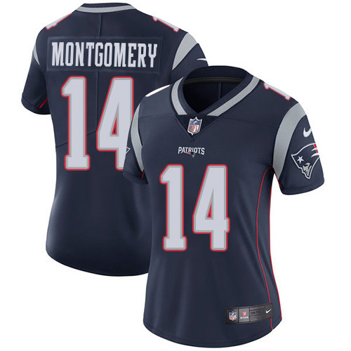 Patriots #14 Ty Montgomery Navy Blue Team Color Women's Stitched Vapor Untouchable Limited Jersey