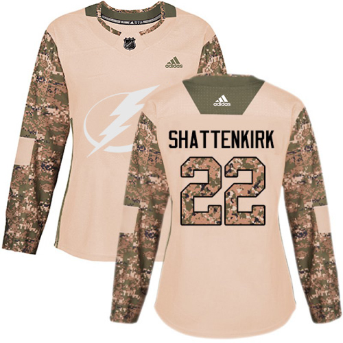 Adidas Tampa Bay Lightning #22 Kevin Shattenkirk Camo Authentic 2017 Veterans Day Women's Stitched Jersey Womens
