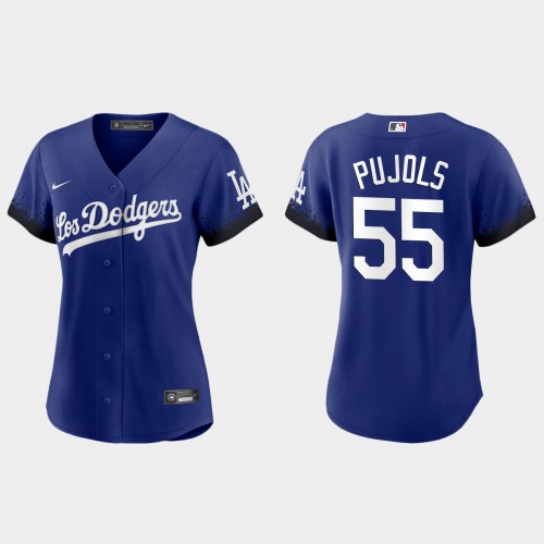 Los Angeles Los Angeles Dodgers #55 Albert Pujols Women's 2021 City Connect Jersey Royal Womens