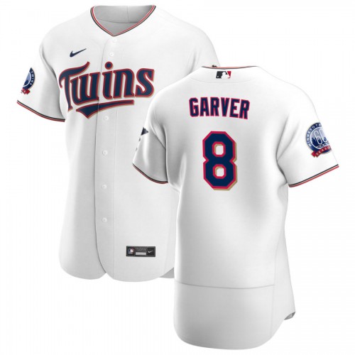 Minnesota Minnesota Twins #8 Mitch Garver Men's White Home 2020 60th Season Authentic Team Jersey Men's