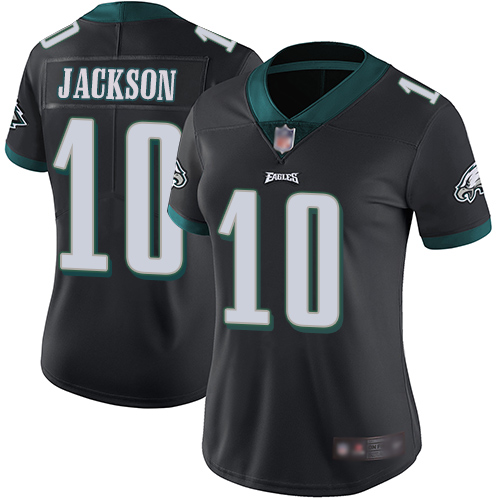 Philadelphia Eagles #10 DeSean Jackson Black Alternate Women's Stitched Vapor Untouchable Limited Jersey Womens