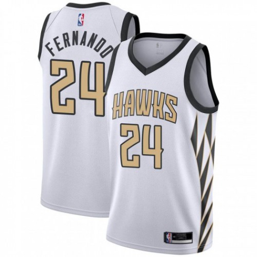 Atlanta Hawks #24 Bruno Fernando White Womens Swingman City Edition 2018/19 Jersey Womens