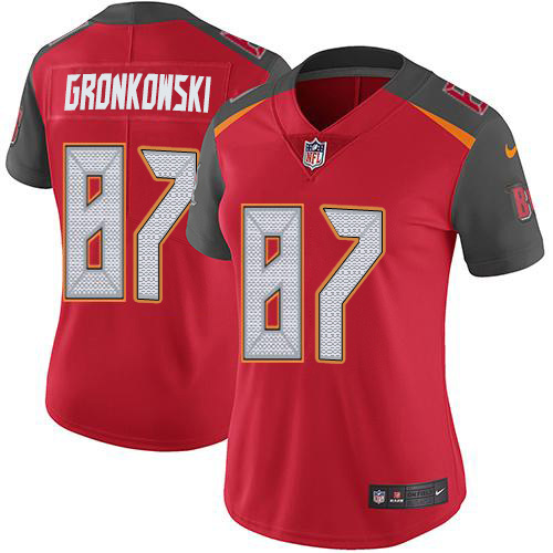 Buccaneers #87 Rob Gronkowski Red Team Color Women's Stitched Vapor Untouchable Limited Jersey