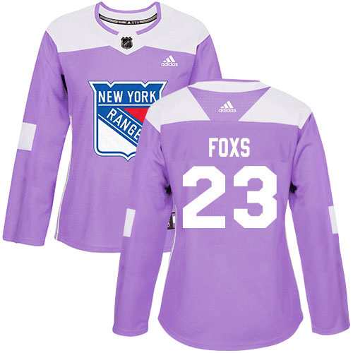 Adidas New York Rangers #23 Adam Foxs Purple Authentic Fights Cancer Women's Stitched Jersey Womens