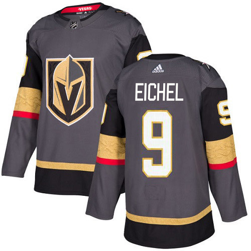 Adidas Golden Knights #9 Jack Eichel Grey Home Authentic Stitched Jersey