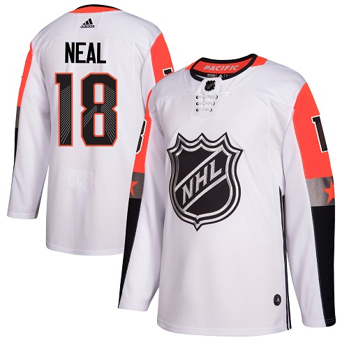 Adidas Golden Vegas Golden Knights #18 James Neal White 2018 All-Star Pacific Division Authentic Stitched Jersey Men's
