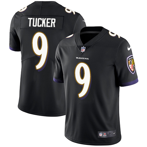 Ravens #9 Justin Tucker Black Alternate Men's Stitched Vapor Untouchable Limited Jersey