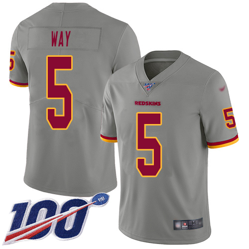 Washington Commanders #5 Tress Way Gray Youth Stitched Limited Inverted Legend 100th Season Jersey Youth