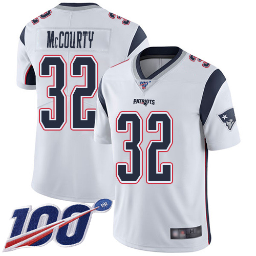 Patriots #32 Devin McCourty White Men's Stitched 100th Season Vapor Limited Jersey