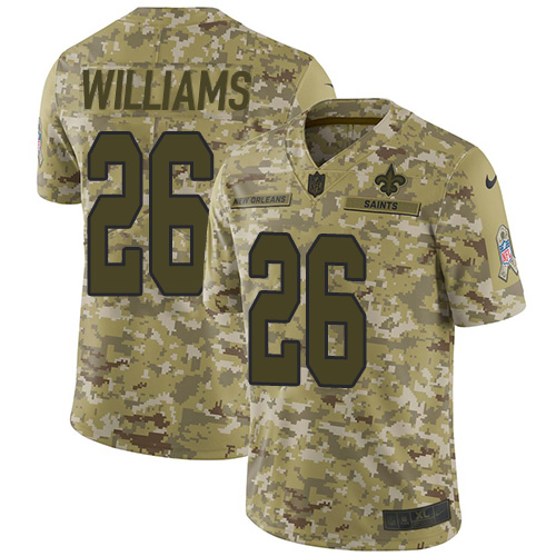 New Orleans Saints #26 P.J. Williams Camo Men's Stitched Limited 2018 Salute To Service Jersey Men's