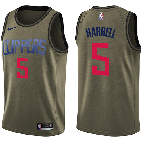 Los Angeles Clippers #5 Montrezl Harrell Green Salute to Service Youth Swingman Jersey Youth