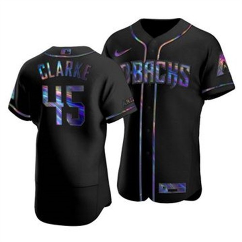 Arizona Arizona Diamondbacks #45 Taylor Clarke Men's Iridescent Holographic Collection Jersey - Black Men's