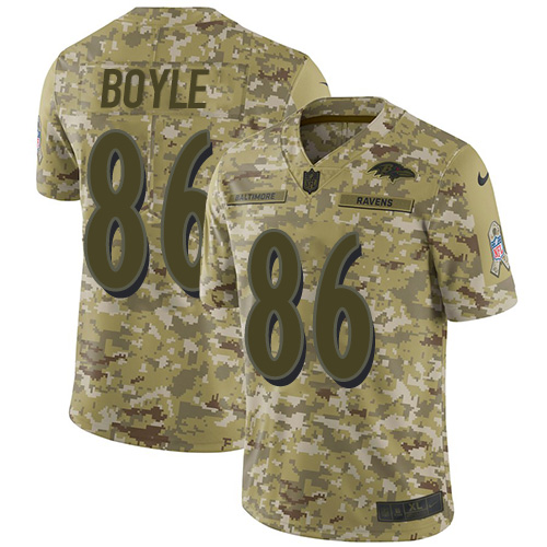 Baltimore Ravens #86 Nick Boyle Camo Men's Stitched Limited 2018 Salute To Service Jersey Men's