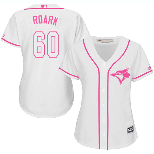 Toronto Blue Jays #60 Tanner Roark White/Pink Fashion Women's Stitched Jersey Womens