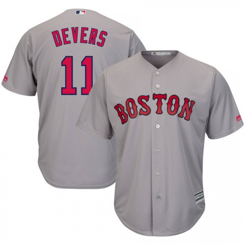 Boston Boston Red Sox #11 Rafael Devers Majestic Road Official Cool Base Player Jersey Gray Men's