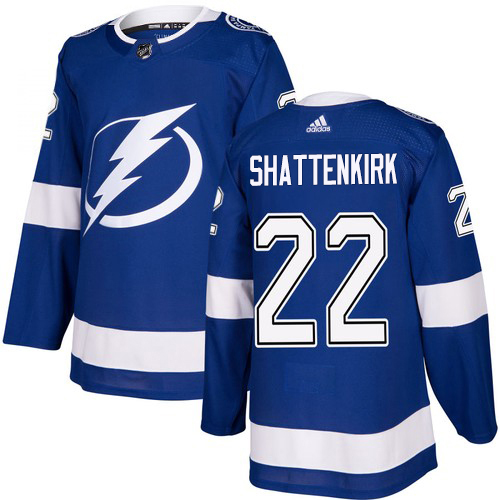 Adidas Tampa Bay Lightning #22 Kevin Shattenkirk Blue Home Authentic Stitched Jersey Men's