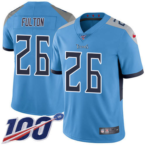 Tennessee Titans #26 Kristian Fulton Light Blue Alternate Men's Stitched 100th Season Vapor Untouchable Limited Jersey Men's