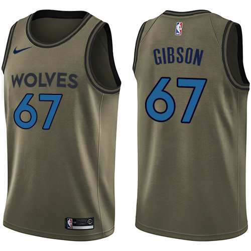 Minnesota Timberwolves #67 Taj Gibson Green Salute to Service Youth Swingman Jersey Youth